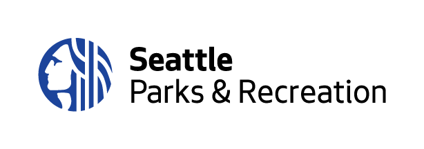 Seattle Department of Transportation logo with blue and white stylized profile of Chief Seattle.