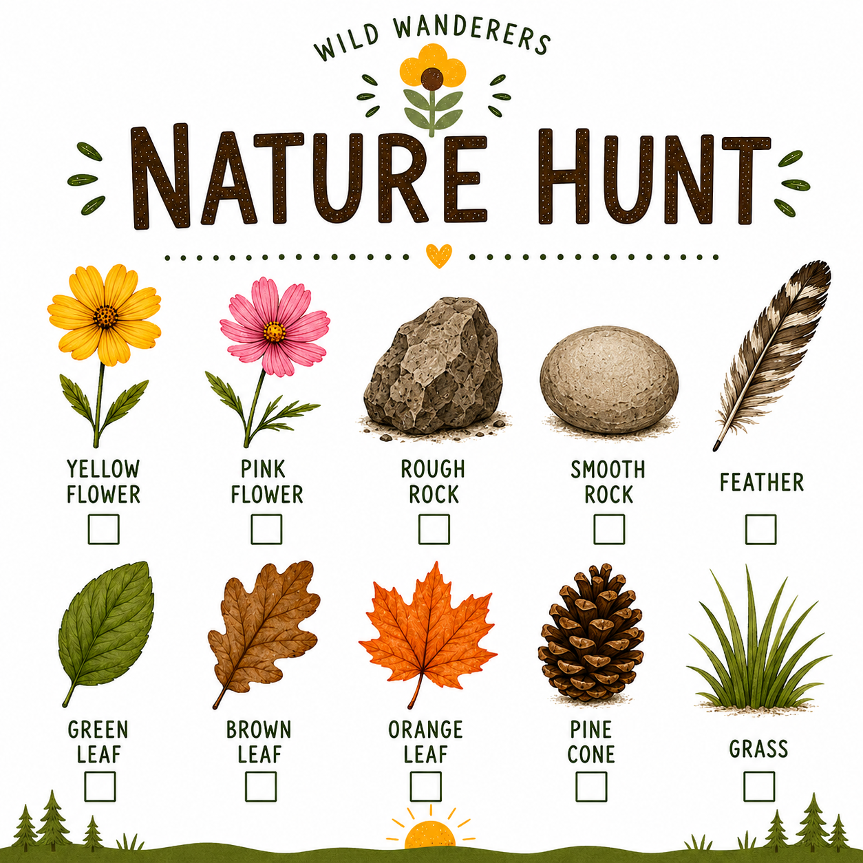 Nature Hunt FREE Printable by Wild Wanderers