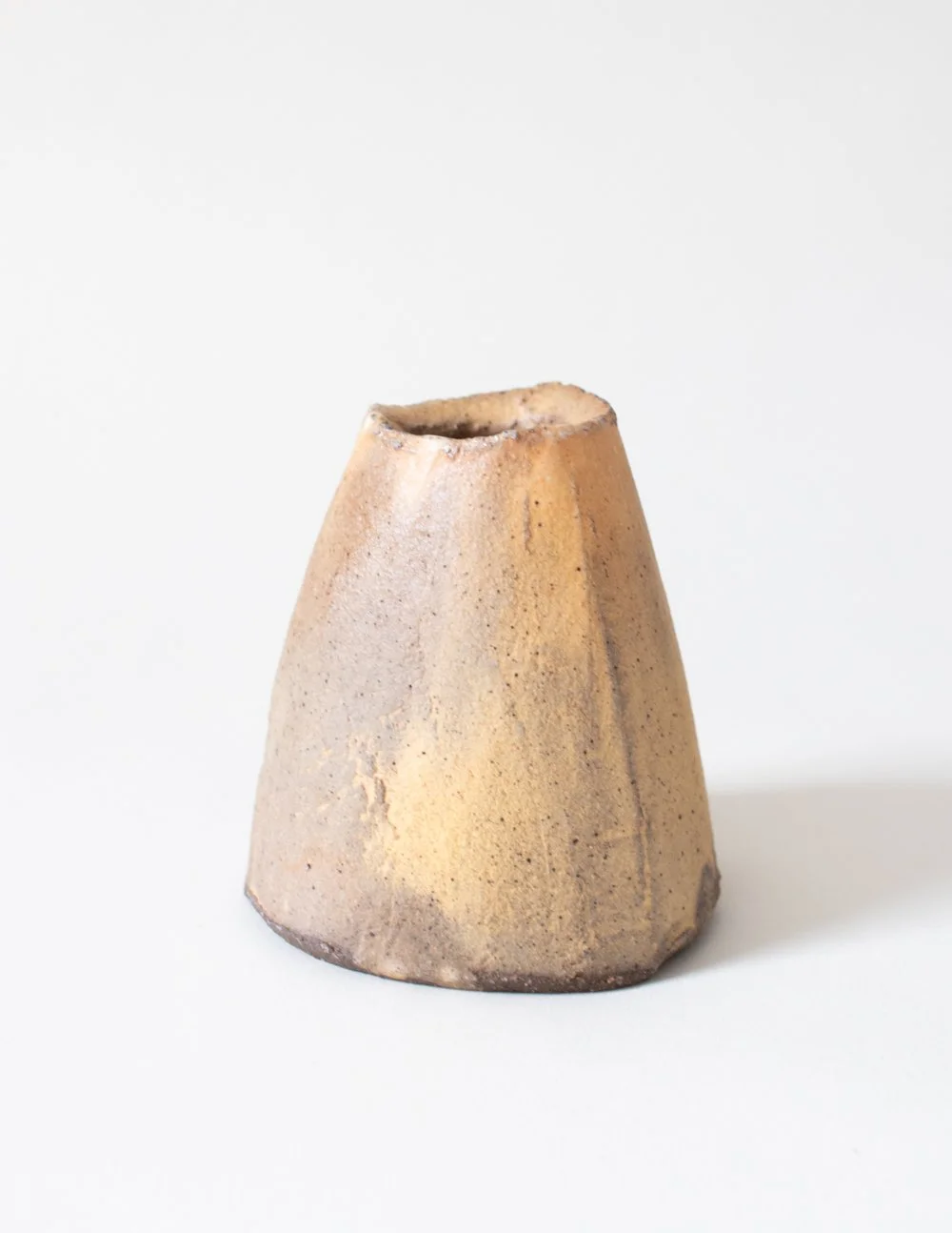 Woodfired triangle vase