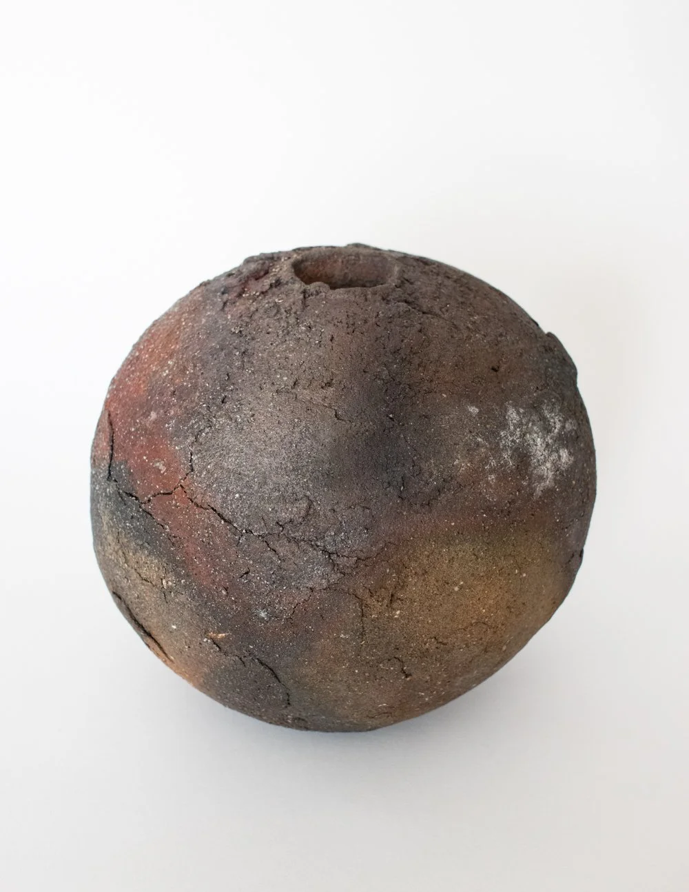 Large woodfired orb vase