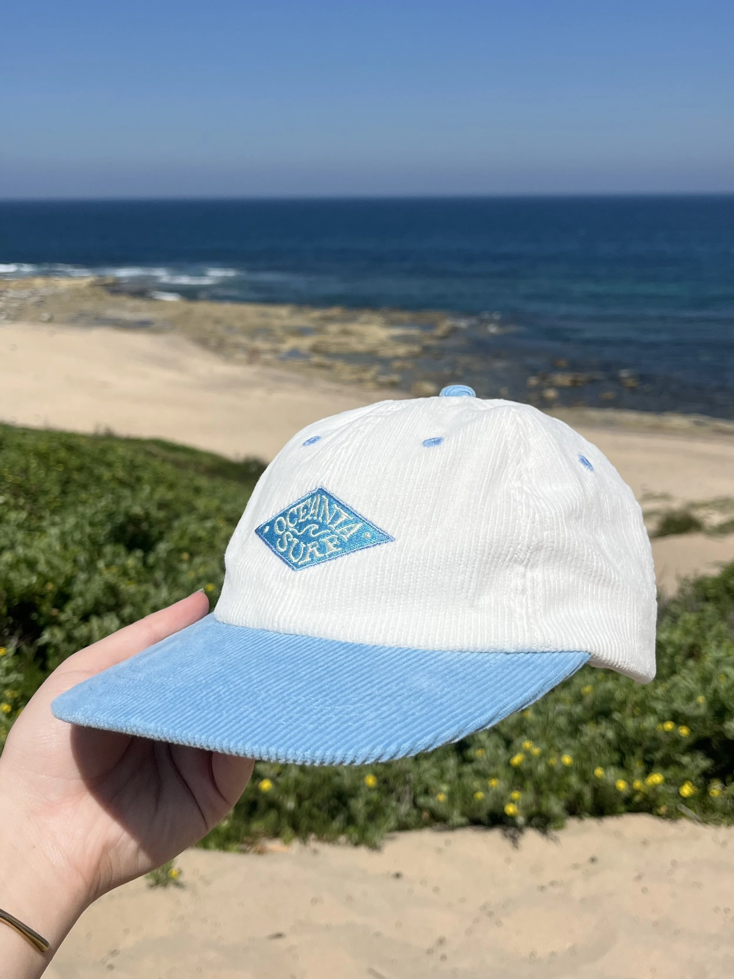 Coastal Blue Corduroy Lid