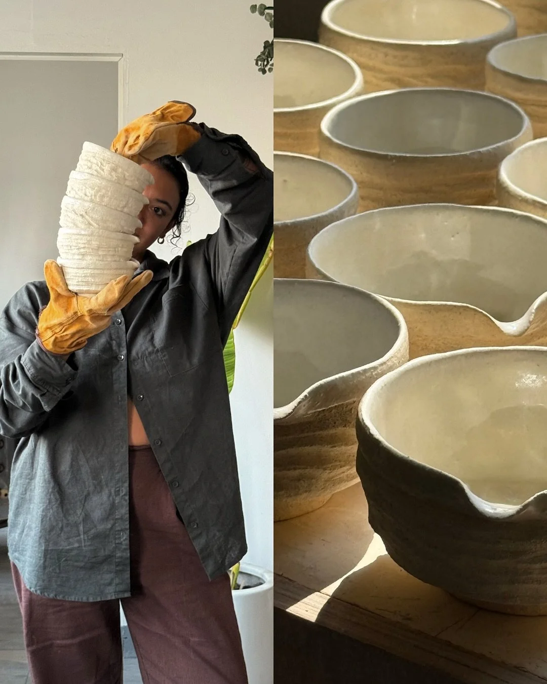 One of my favorite pieces to make ~ kurinuki matcha bowls and cups.
Each one pinched and carved by hand, raw and unique, just like the ritual itself of making matcha. 
🍵
Matcha lovers, you can find them at @megumi_matcha online shop. 
✨