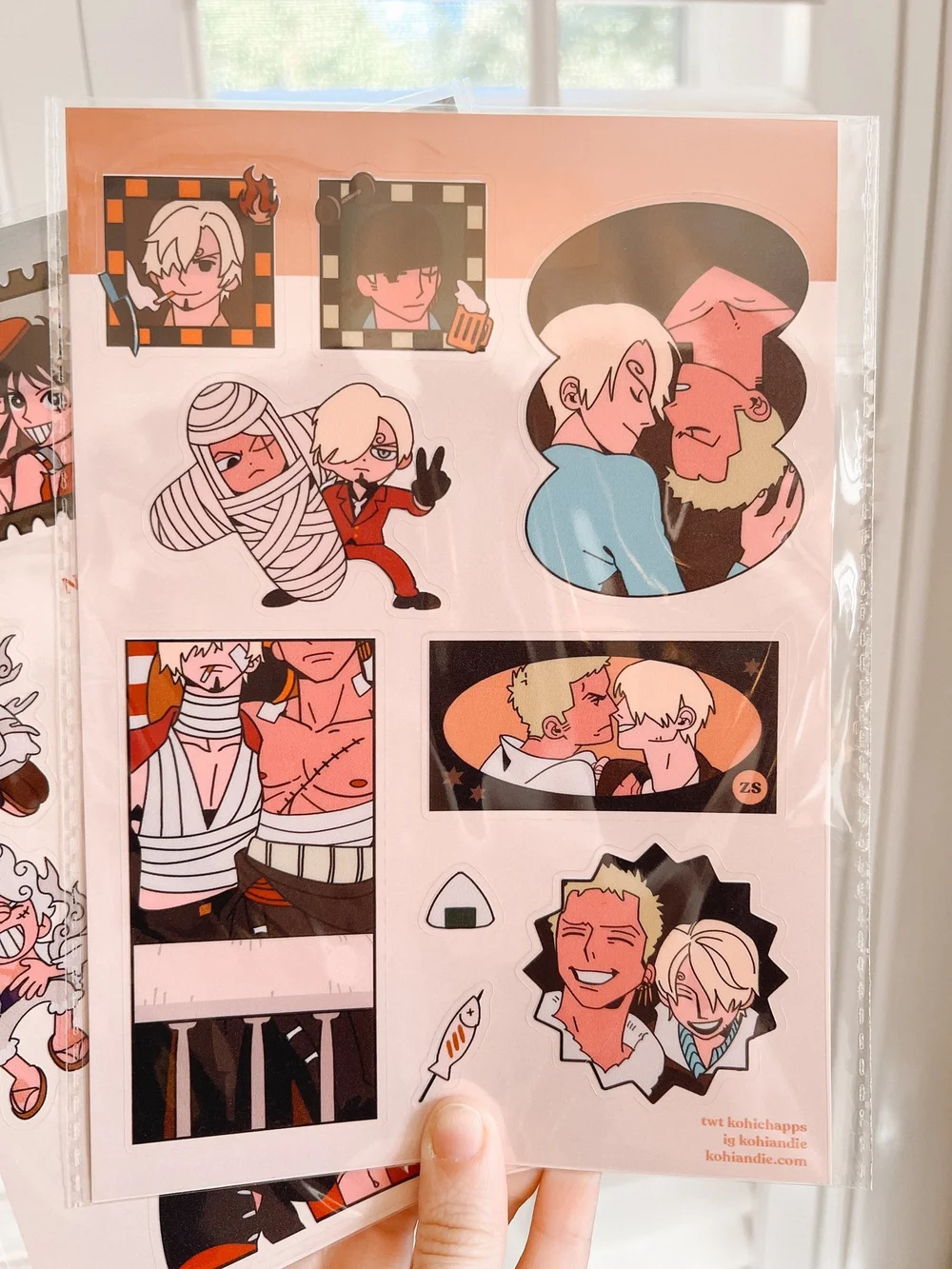 ONE PIECE ZOSAN CLEAR STICKERS — KOHI & ANDIE