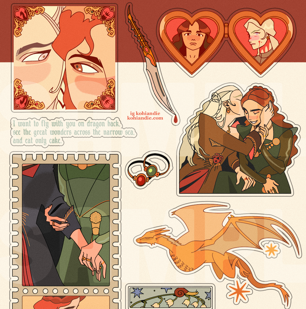 HOTD RHAENYRA & ALICENT CLEAR STICKERS (EARLY SEPT PREORDER)