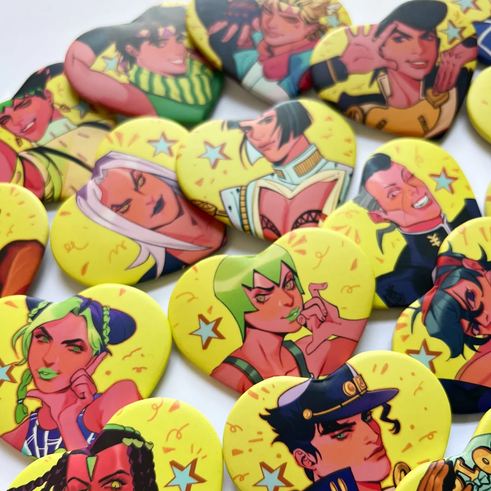 KOZUKI JoJo Enamel Pin - White Glitter Accent, Hard Enamel Anime Pin For Jackets, Bags, Collectors