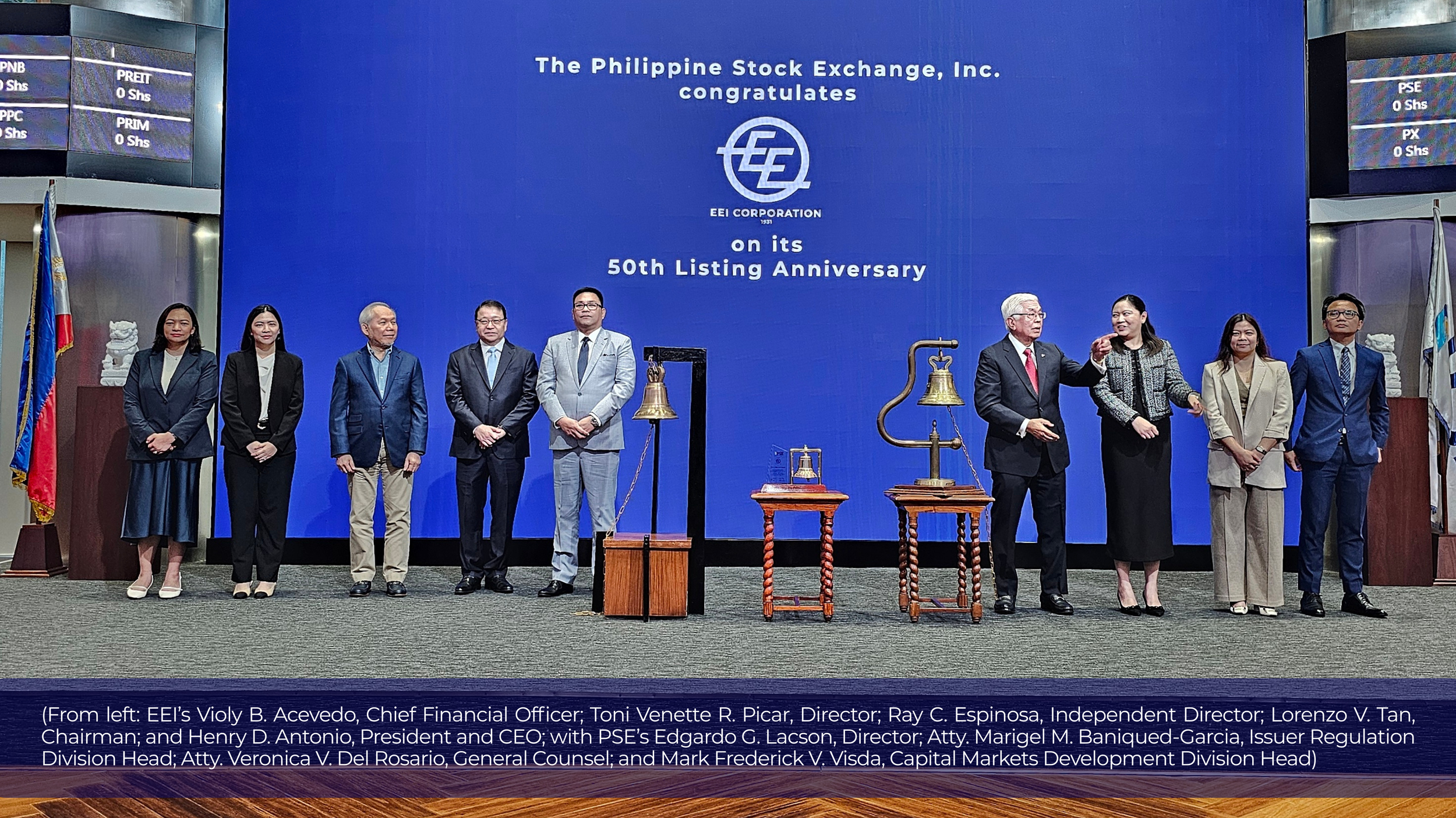 EEIcelebrates 50th PSE listing anniversary