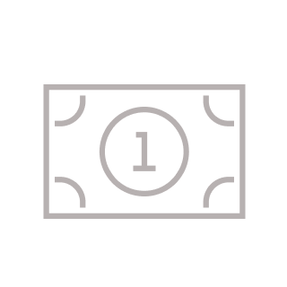Line drawing of a one-dollar bill.