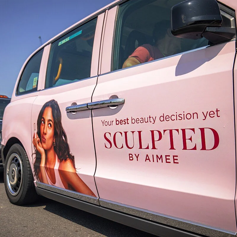 @sculptedbyaimee is a beauty brand that aims to elevate, not mask or hide. Taxi Advertising has a track record of elevating other formats and creating campaigns with impact!