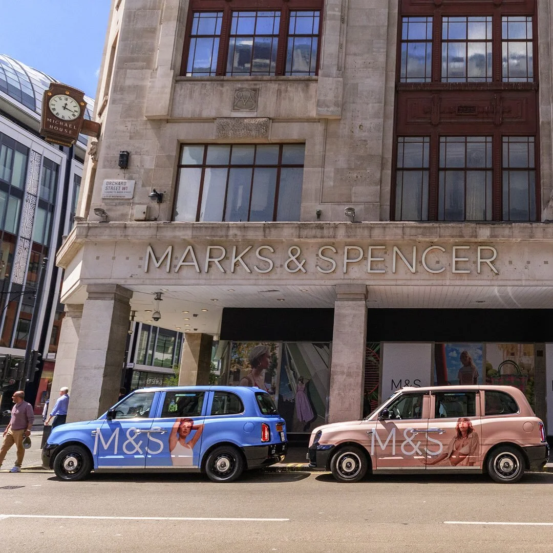 This is just any taxi. This is an @marksandspencer taxi!