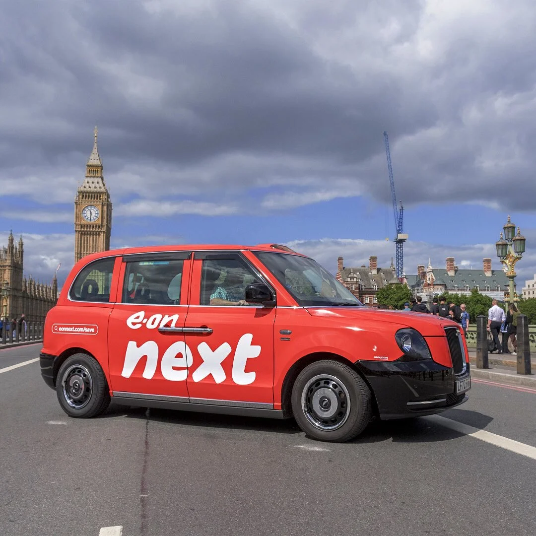 Taxis made sense for @eonenergyuk and their latest campaign promoting their EV charger program. This striking creative is the perfect way to charge an audience and engage where it counts!