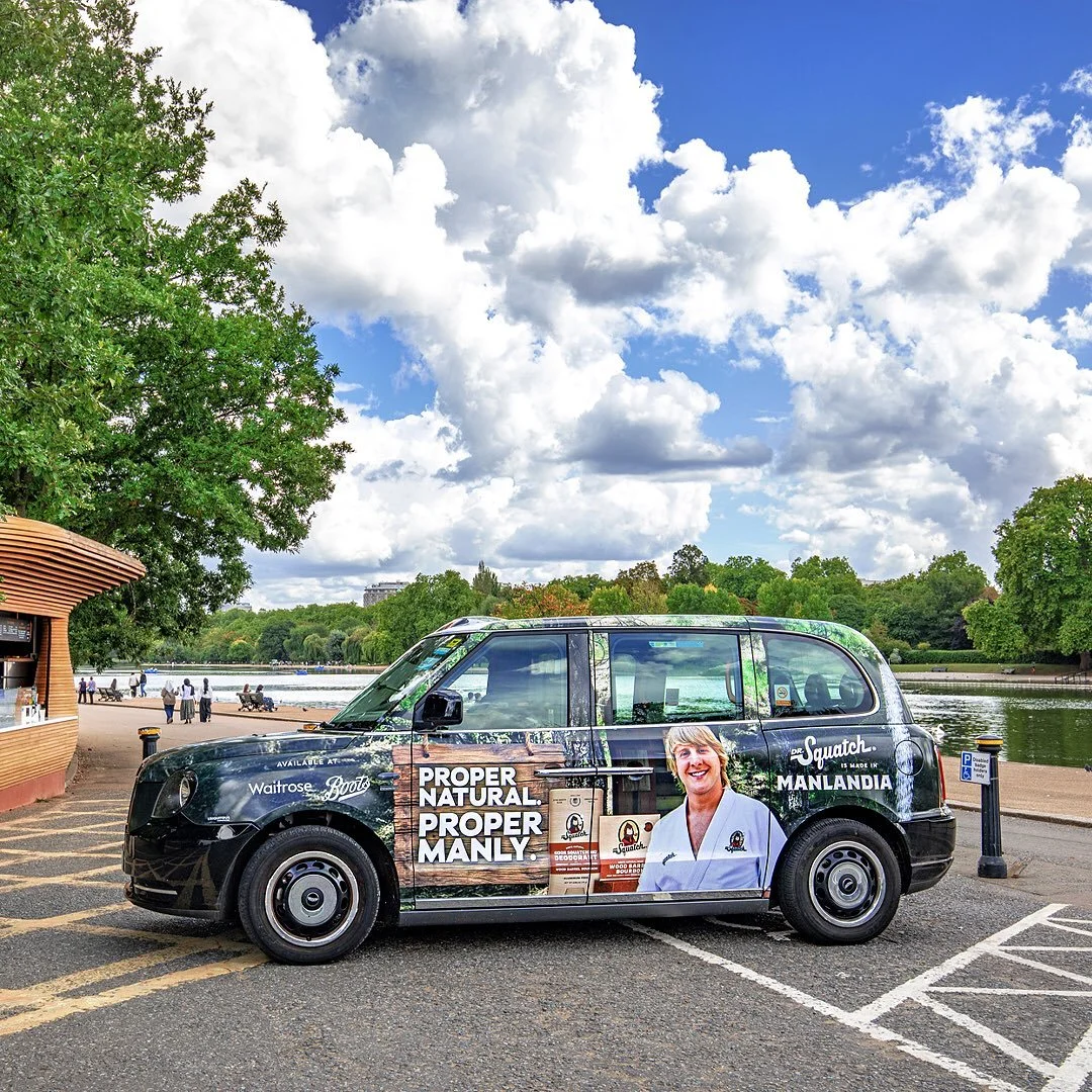 Not sure how to get to Manlandia? One of the clever drivers in this eye-catching @drsquatch taxis should be able to get you there in no time.