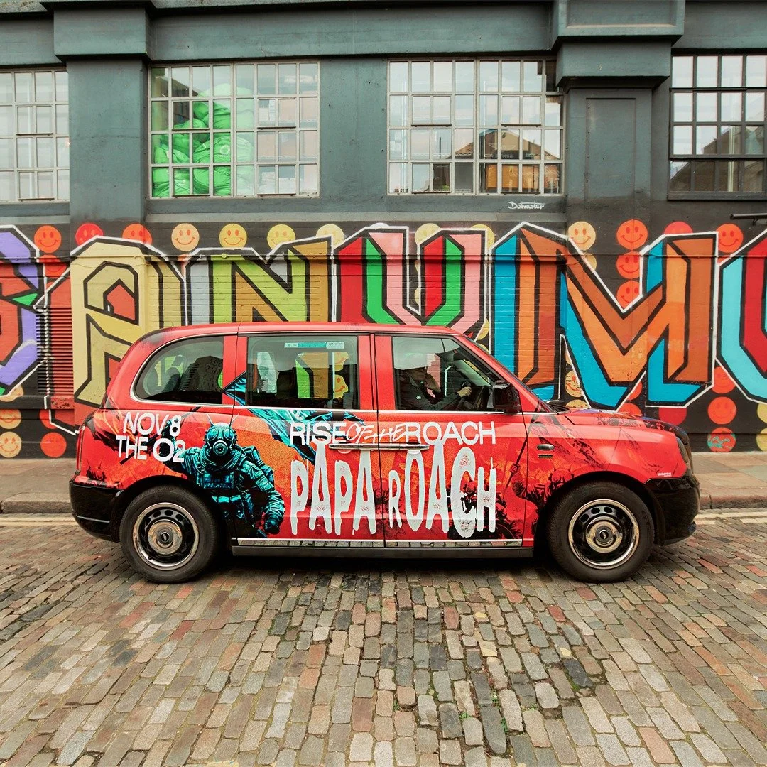 @paparoach and their explosive brand of nu-metal will soon be entertaining audiences around the UK. To find out the tour dates, it's worth consulting these impressive London Taxis!