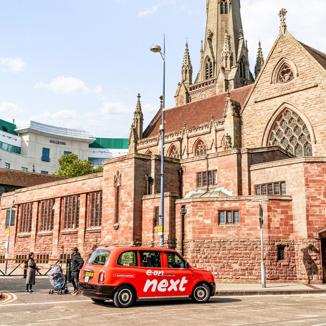 The London Taxi is an icon wherever it goes! These @eonenergyuk Taxis in Birmingham show that its impressive reach, frequency, and eye-catching silhouette look the part in all our capital cities.