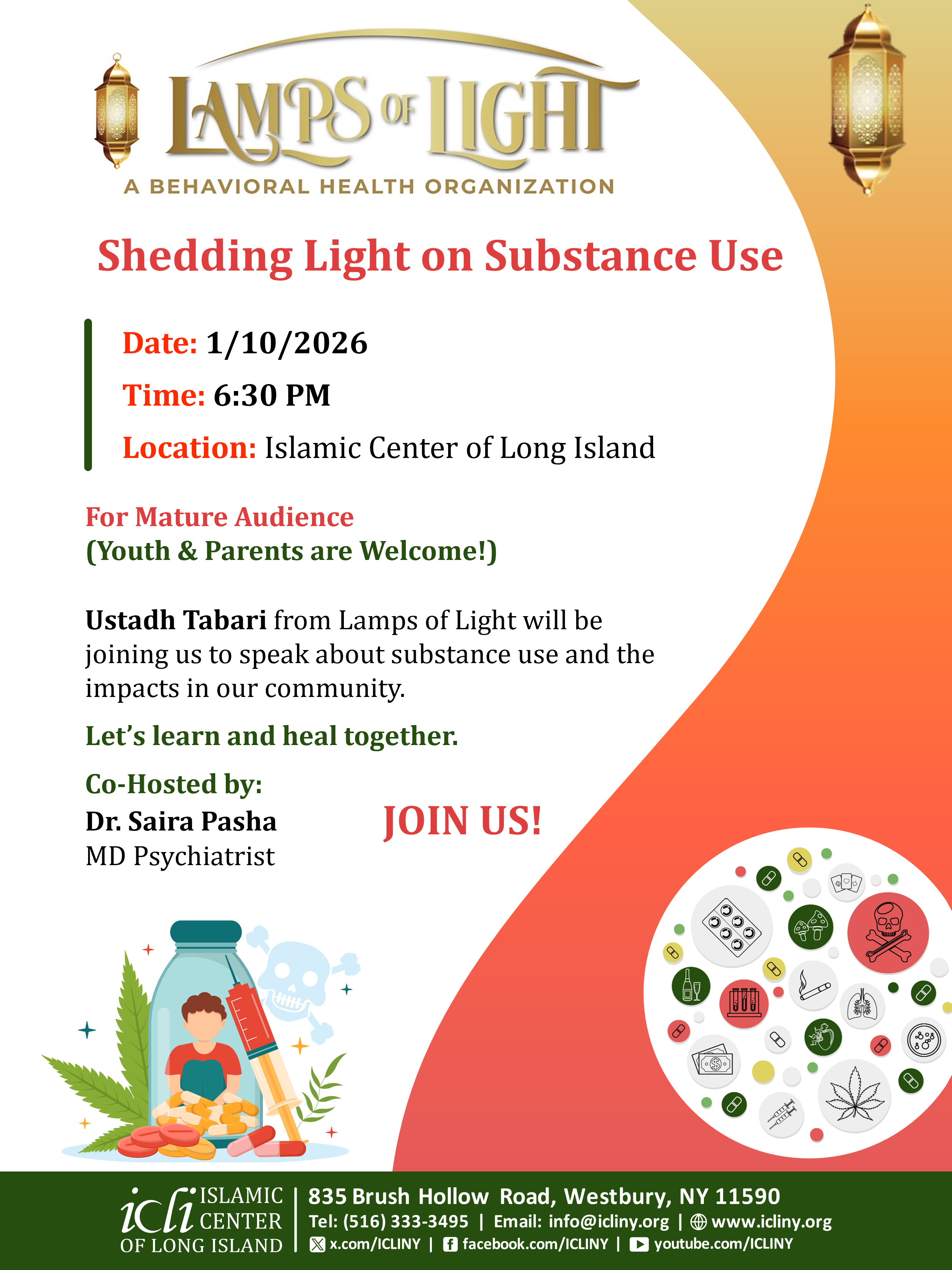 Saira Pasha, Substance use talk 