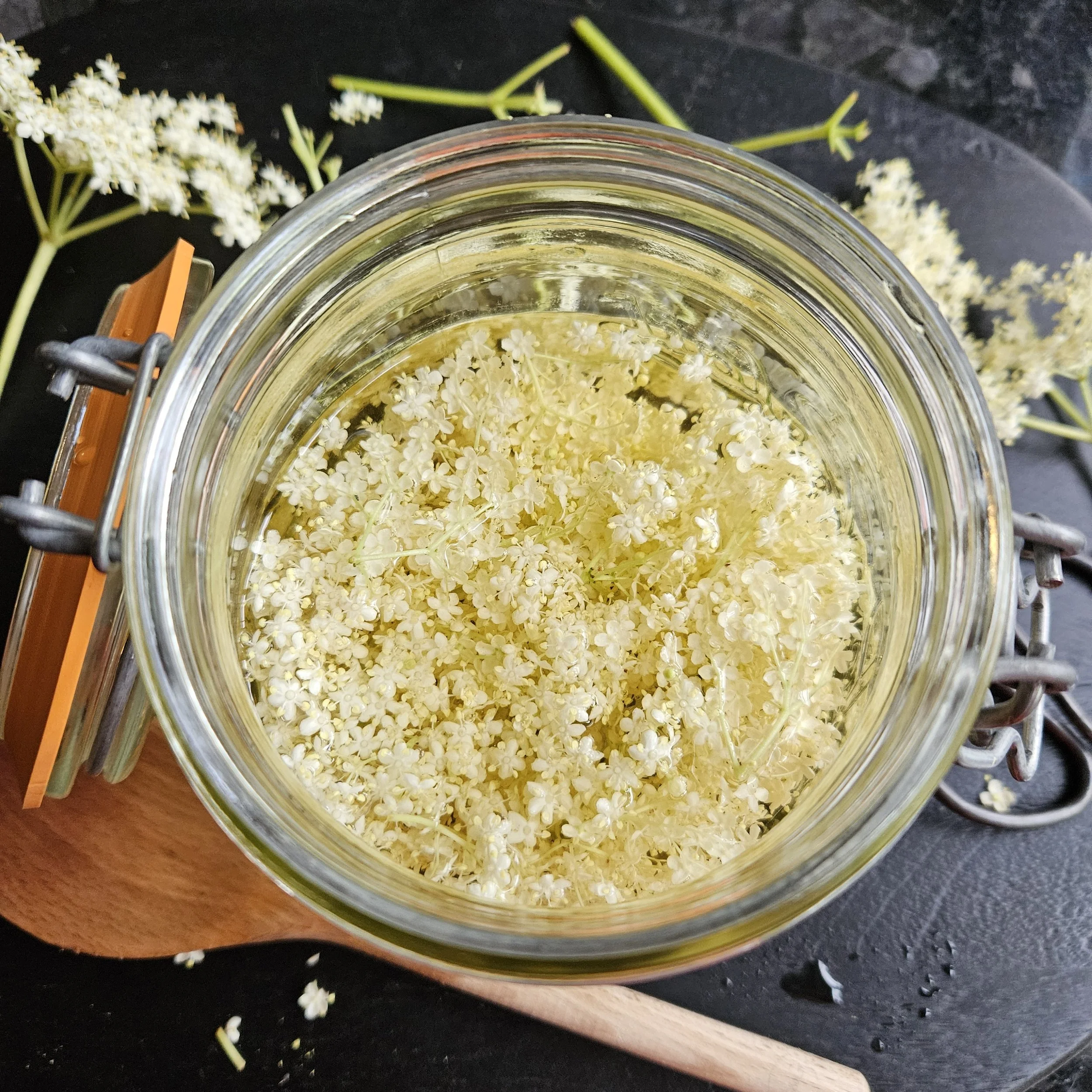 Elderflower-infused vinegar