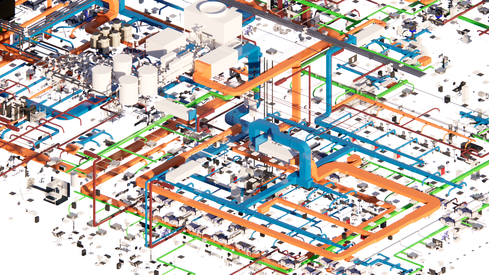 Autodesk Navisworks identifying and resolving structural and service clashes.