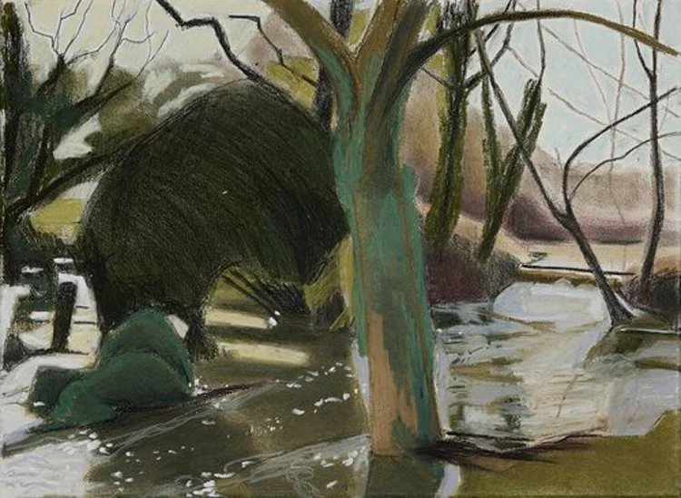 January, flood. 28x38cm