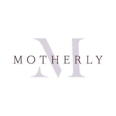 The word 'MOTHERLY' with a large purple Roman numeral XV in the background.