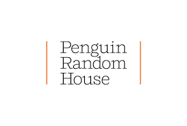 Logo with the text 'Penguin Random House' in black, centered, with orange vertical lines on both sides.