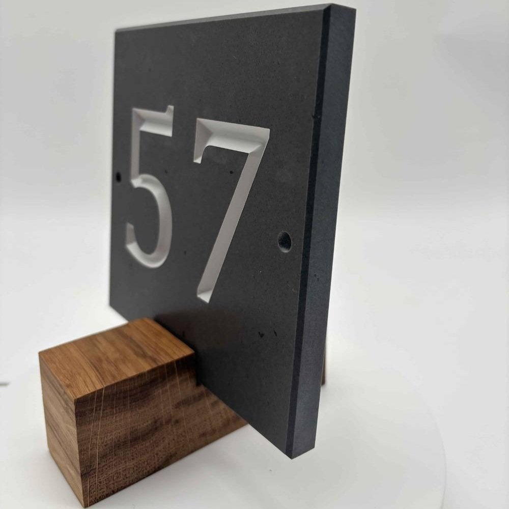 Modern Engraved Stone House Number Plaque