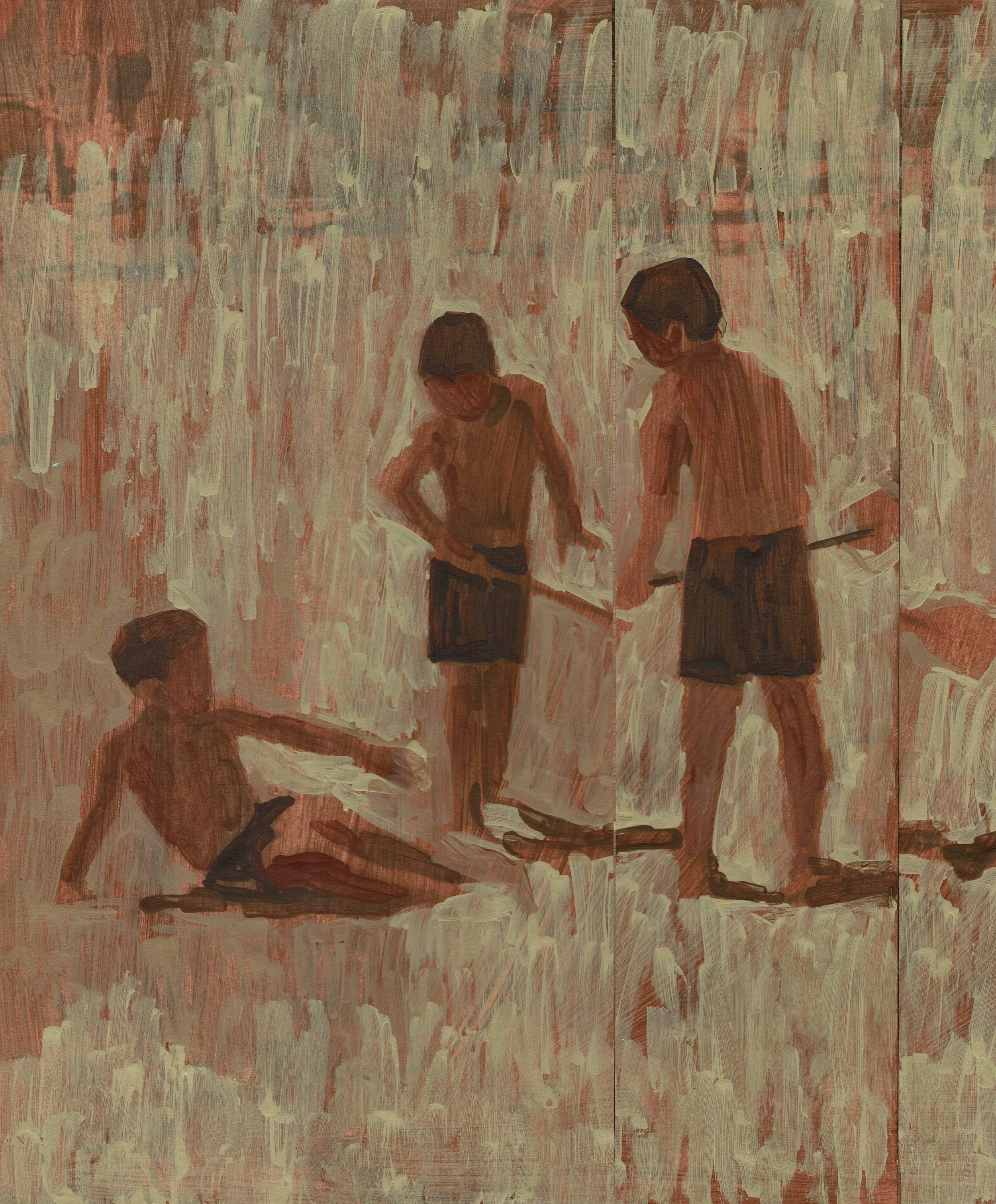 

Beach Play V — 2026
Collage, acrylics on faded photo, artist frame
30 x 25 cm