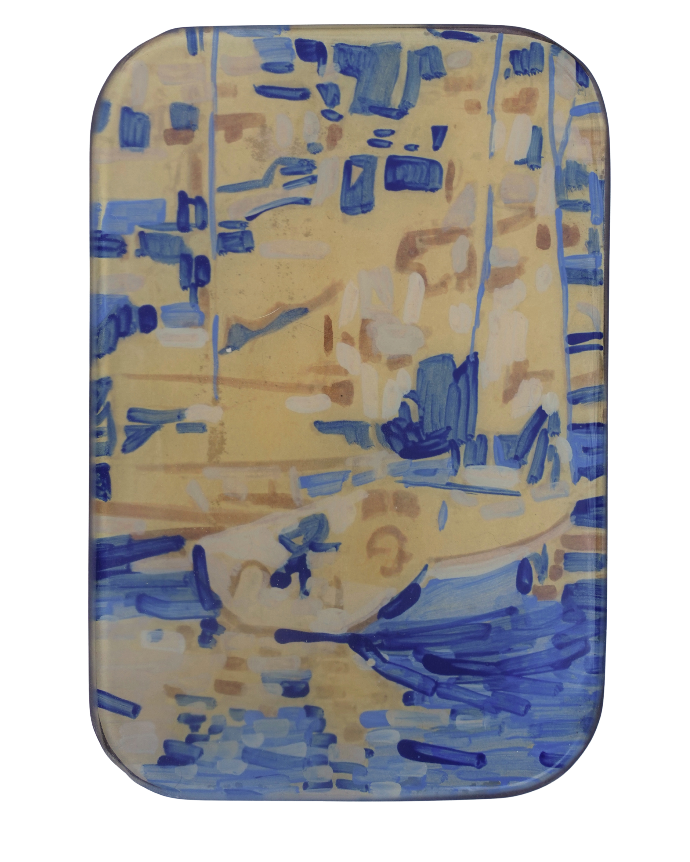 
Bilboats III — 2026 
Paper, acrylics and epoxy on a wooden panel 
24 x 16 x 4 cm