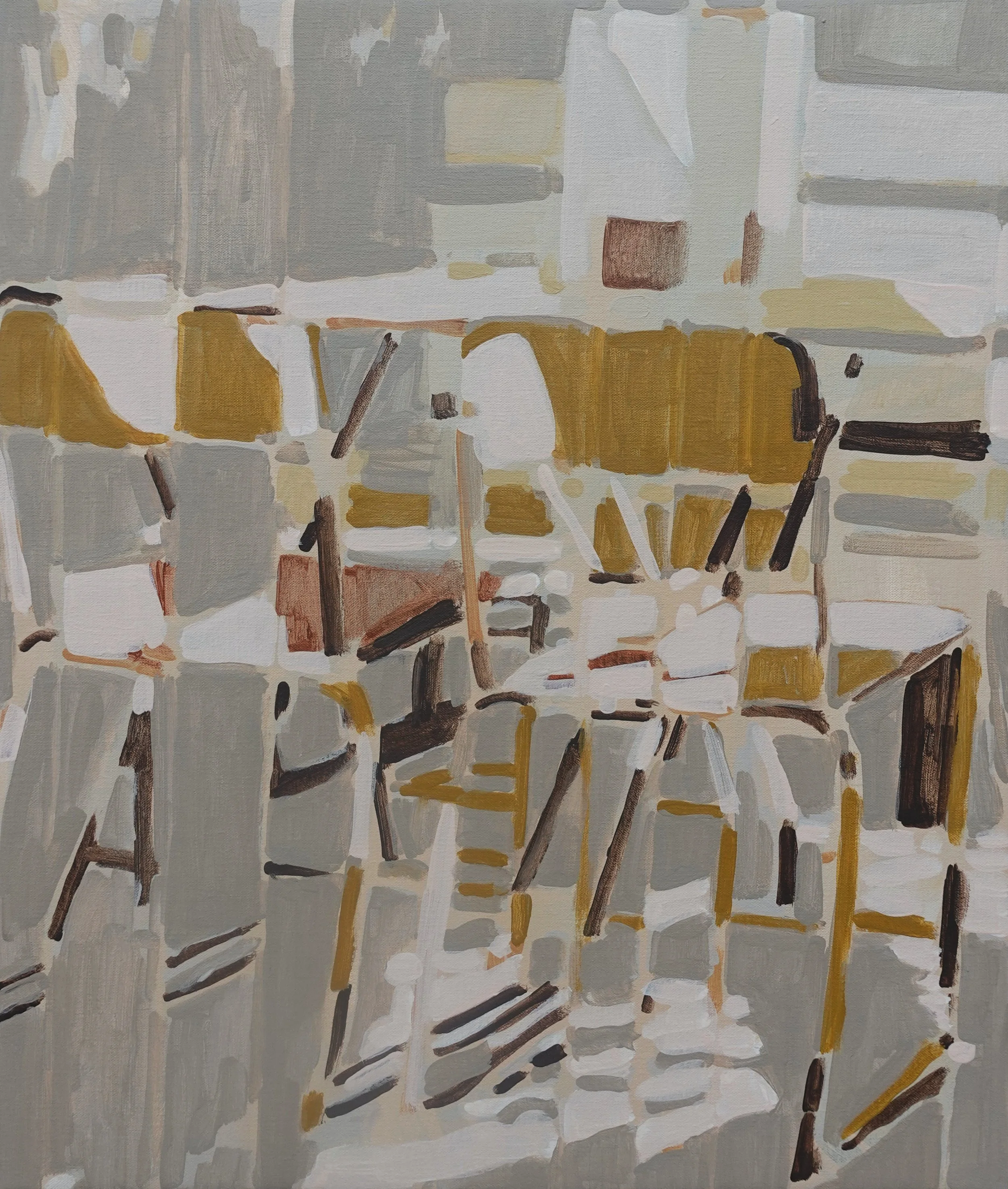 

Muted Meeting I— 2026
Acrylics on linen
60 x 50 cm