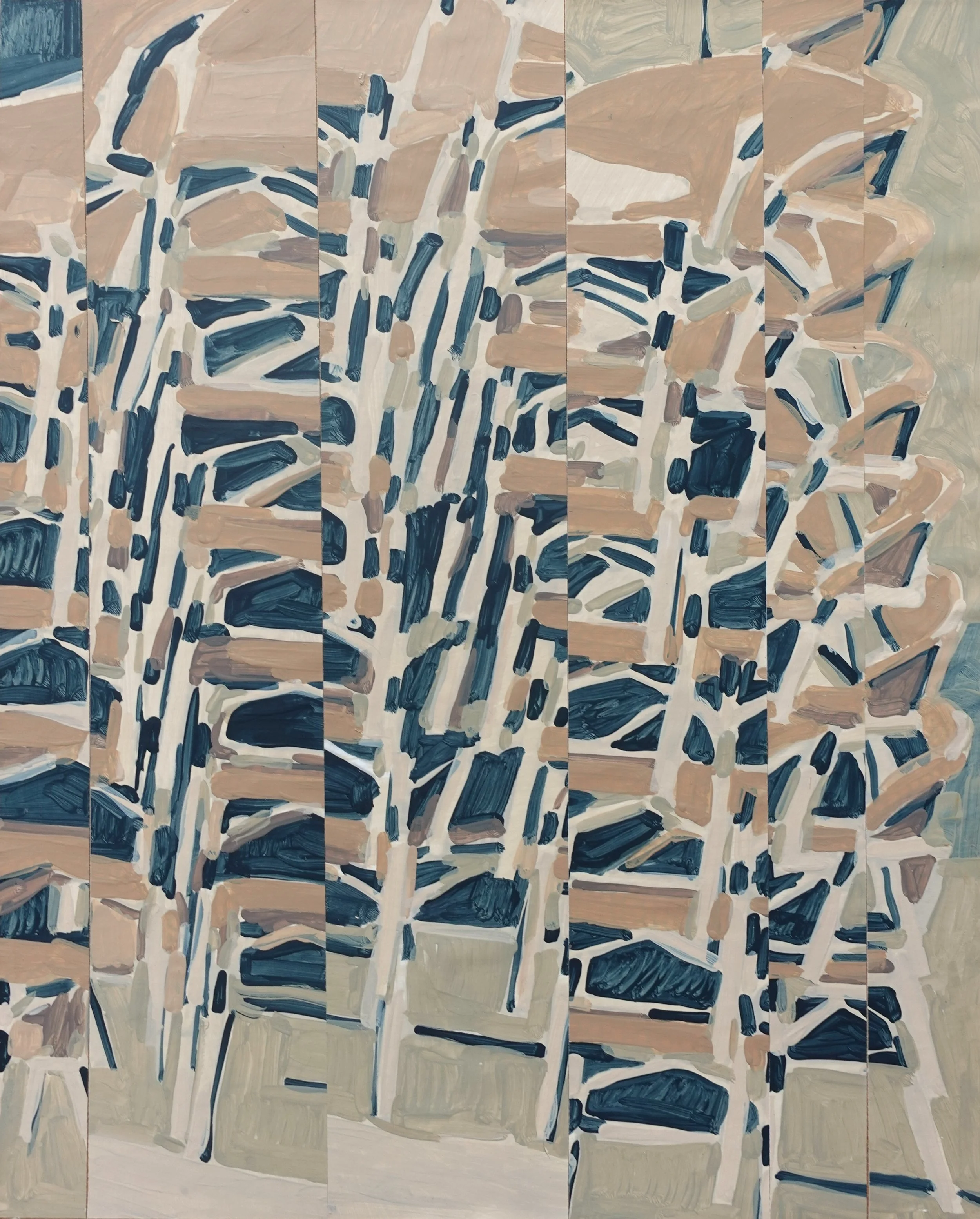 
Stacked Seats II — 2026  
Collage of acrylics on paper
50 x 40 x 2 cm