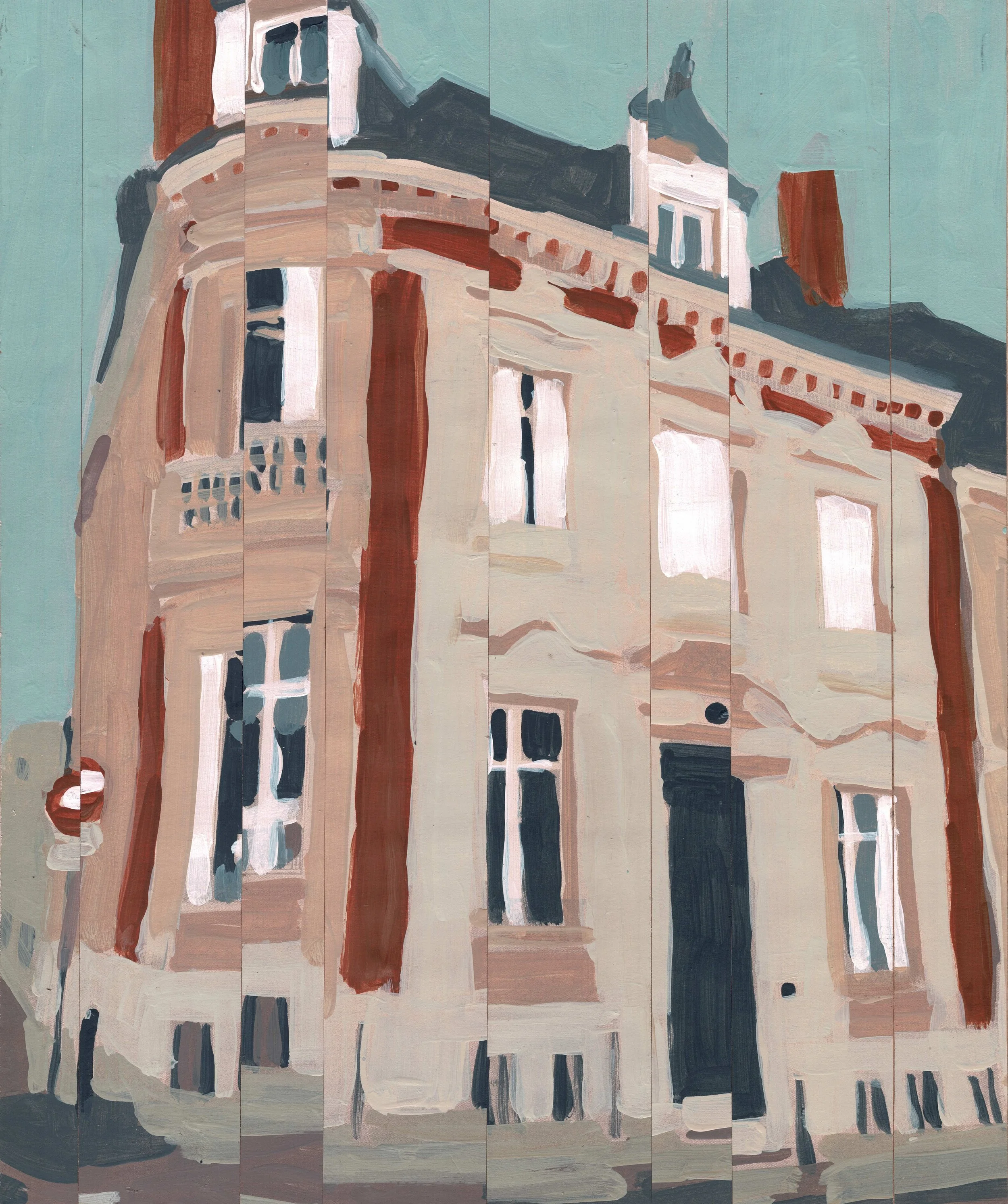 
Troyes Timeout — 2026  
Collage of acrylics on paper
30 x 25 x 2,5 cm