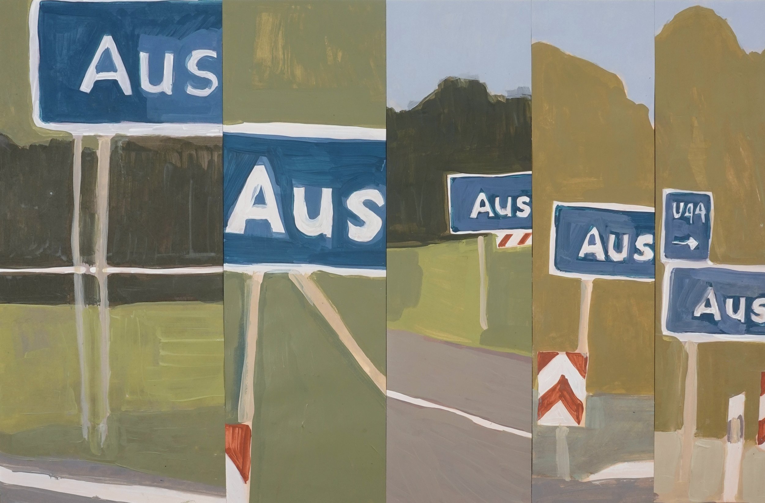 

Aus Aus Aus Aus Aus — 2026
Collage, acrylics on faded photo, artist frame
40 x 60 cm