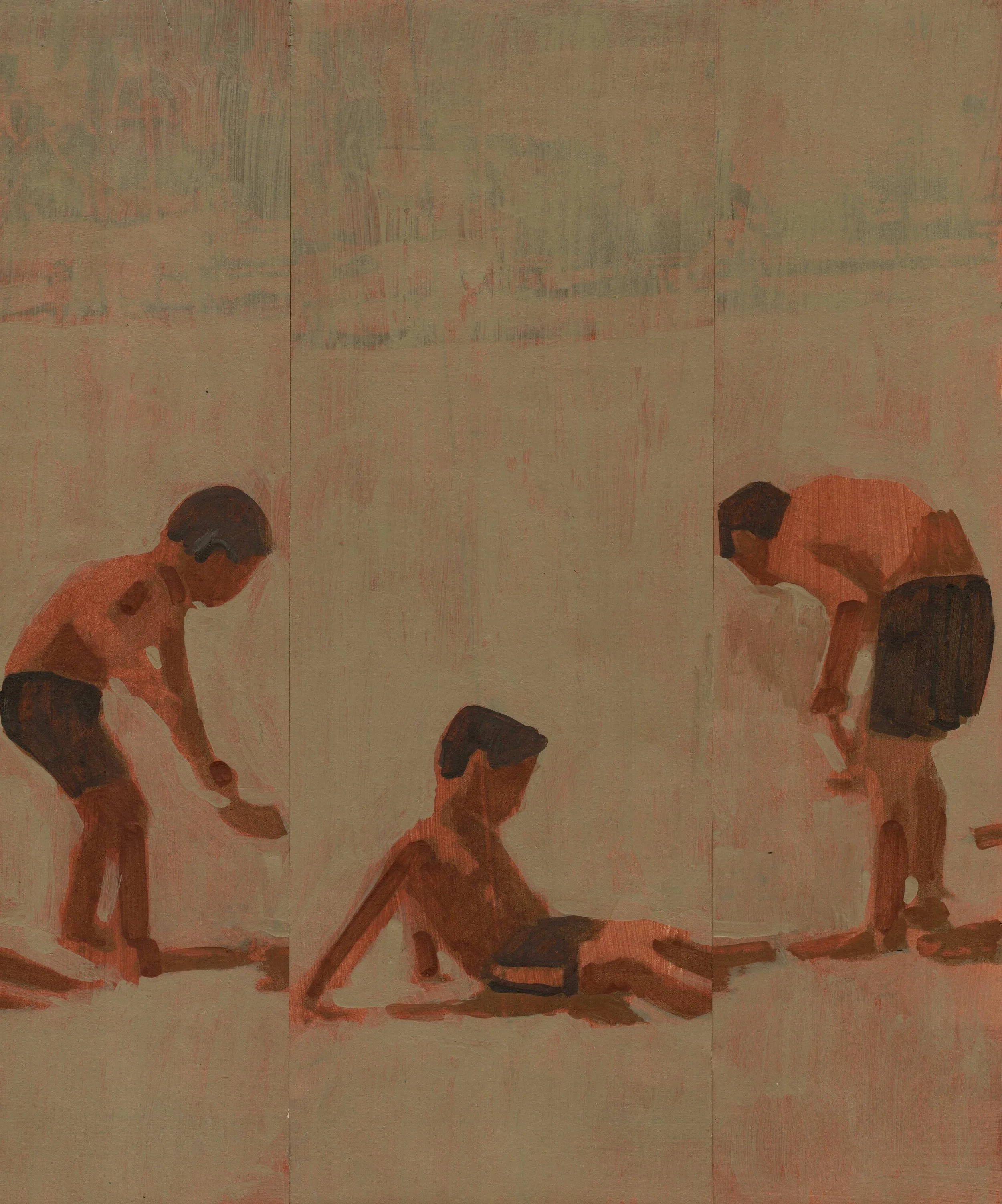 

Beach Play VI — 2026
Collage, acrylics on faded photo, artist frame
30 x 25 cm