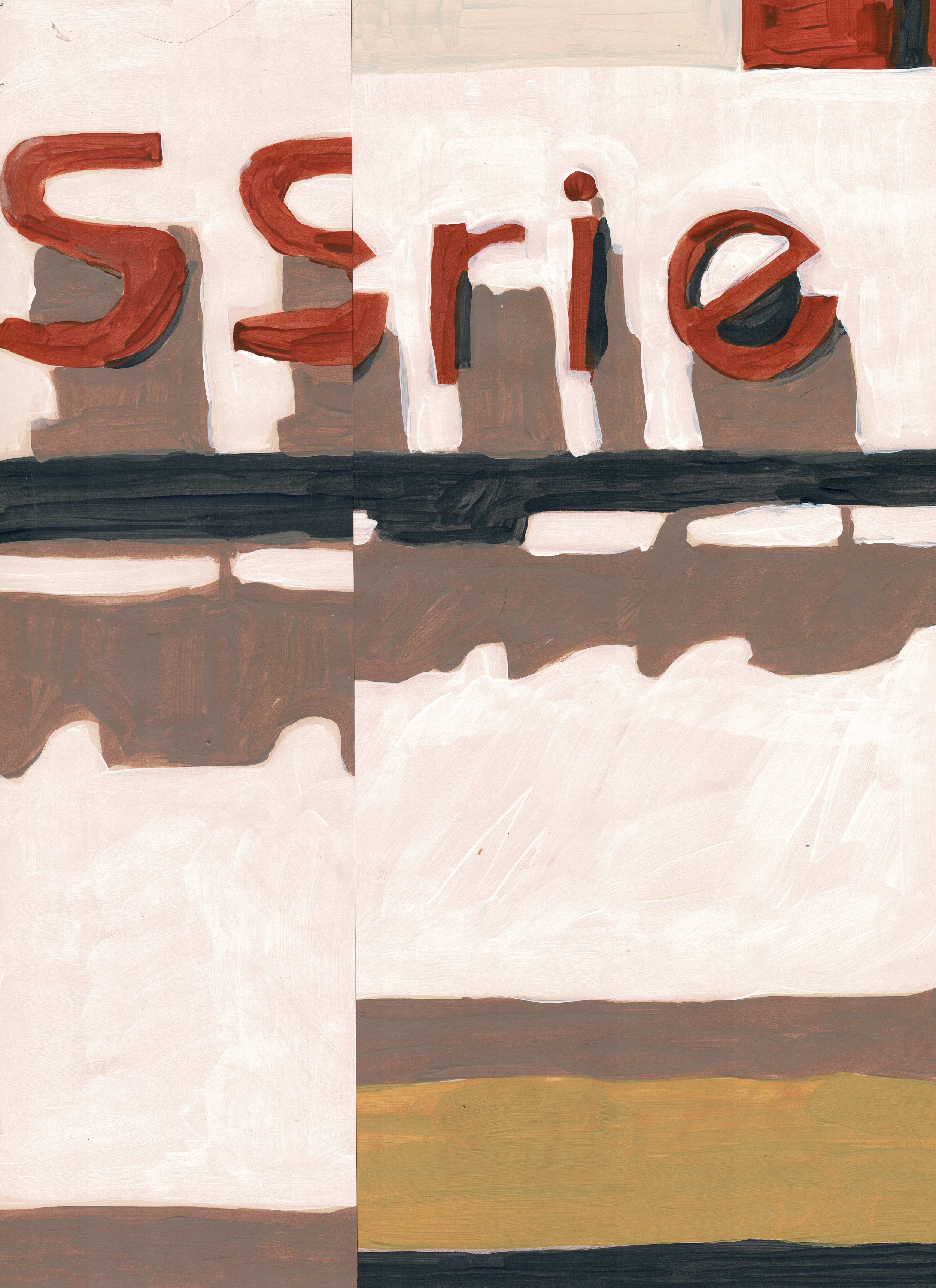 
La brasserie du commerce V — 2026  
Collage of acrylics on paper, artist frame
40 x 30 x 2,5 cm