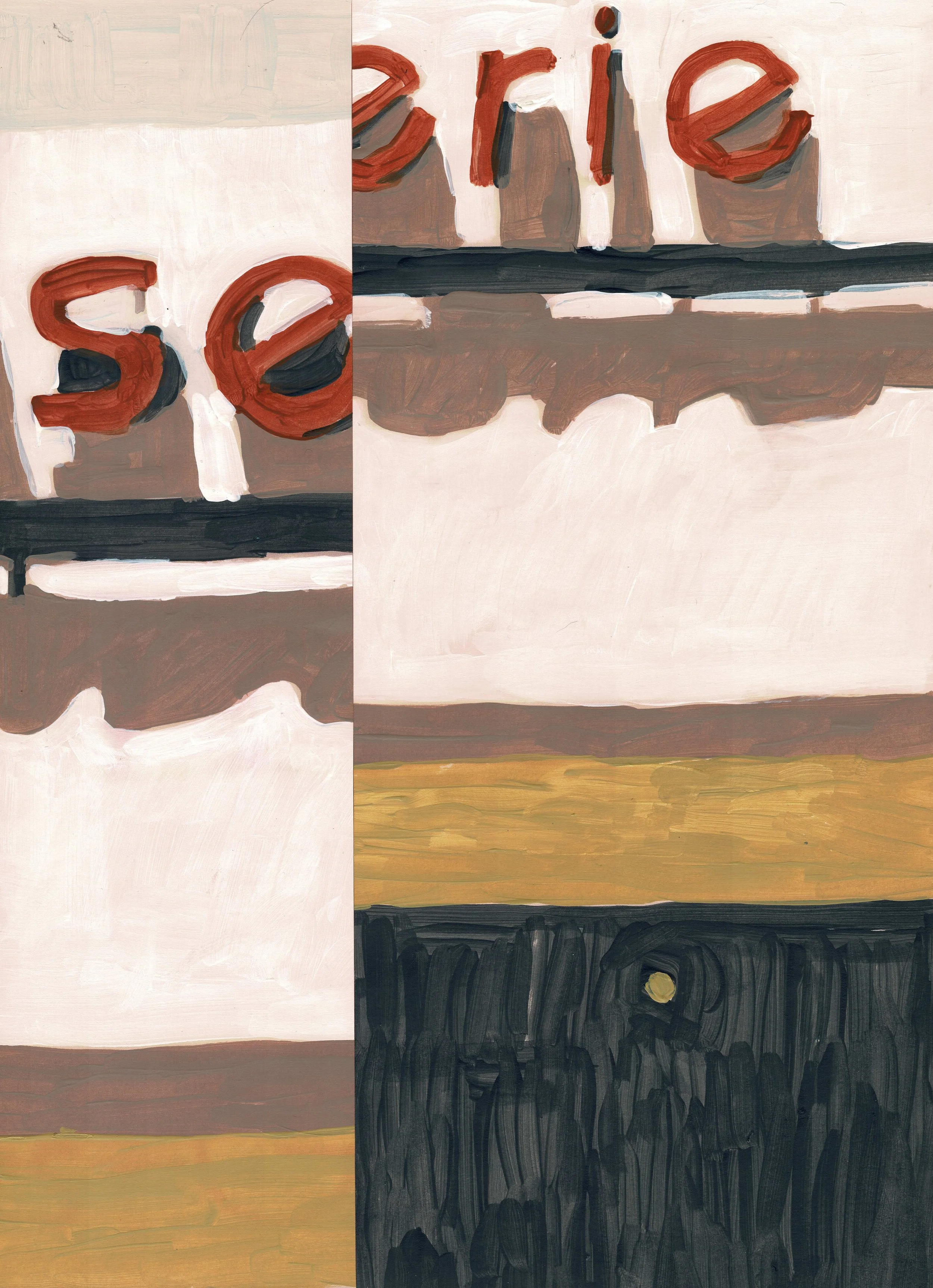 
La brasserie du commerce VII— 2026  
Collage of acrylics on paper, artist frame
40 x 30 x 2,5 cm