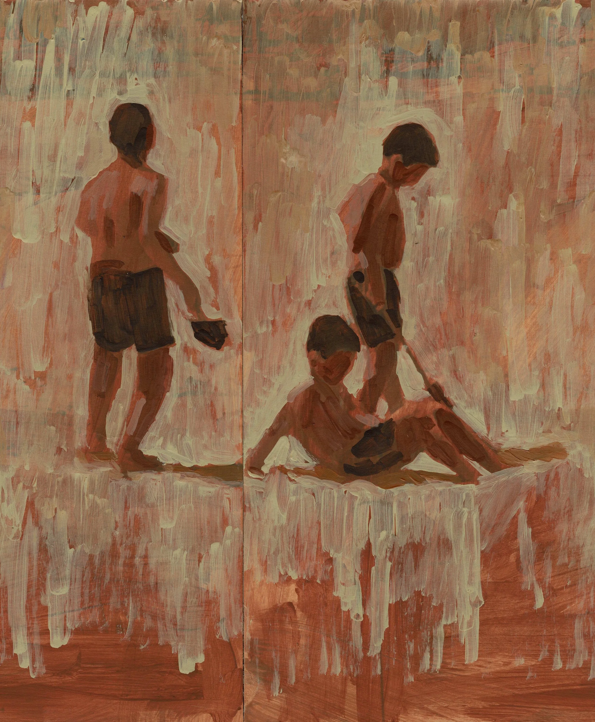 

Beach Play III — 2026
Collage, acrylics on faded photo, artist frame
30 x 25 cm