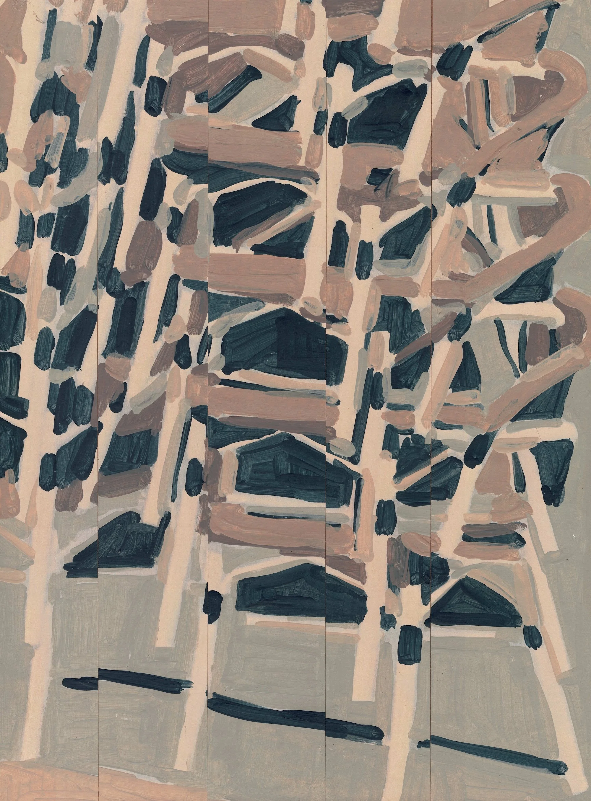 
Stacked Seats III — 2026  
Collage of acrylics on paper
40 x 30 x 2,5 cm