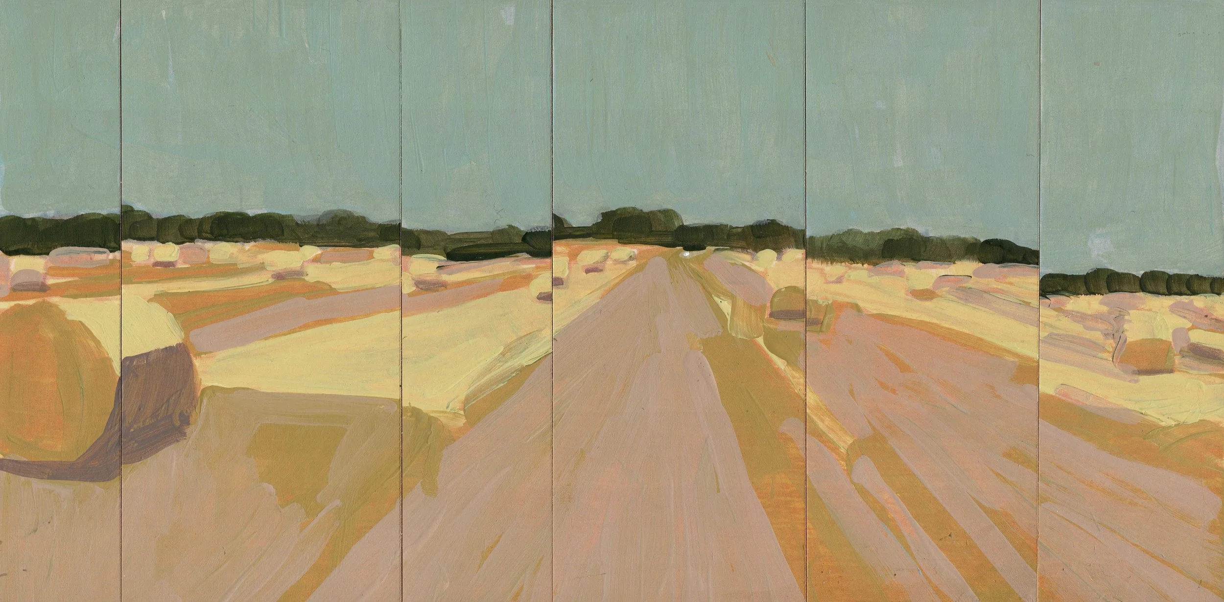 
Rolled Rows II — 2026  
Collage of acrylics on paper
15 x 30 x 2,5 cm
