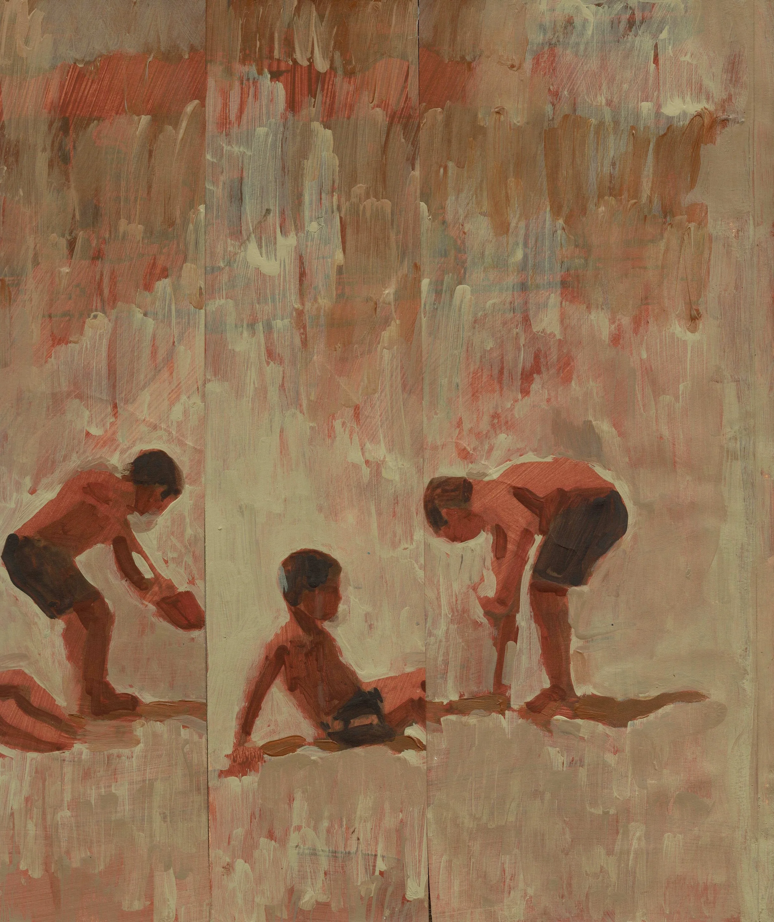 

Beach Play IV — 2026
Collage, acrylics on faded photo, artist frame
30 x 25 cm