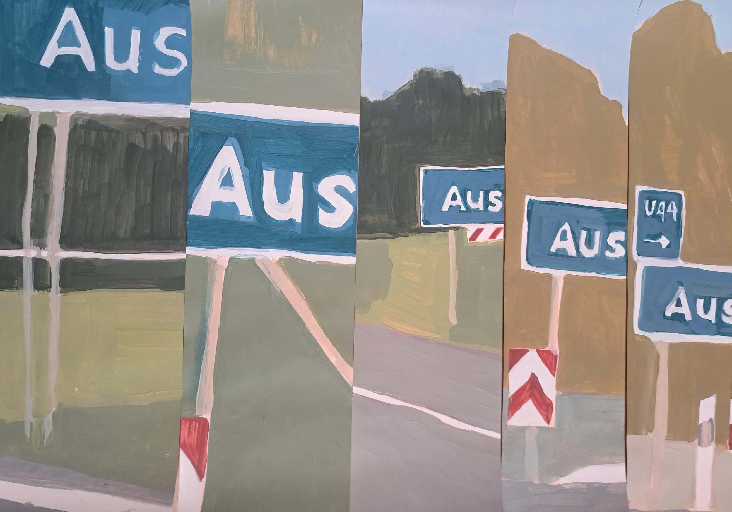 

Aus Aus Aus Aus Aus — 2026
Collage, acrylics on faded photo, artist frame
40 x 60 cm