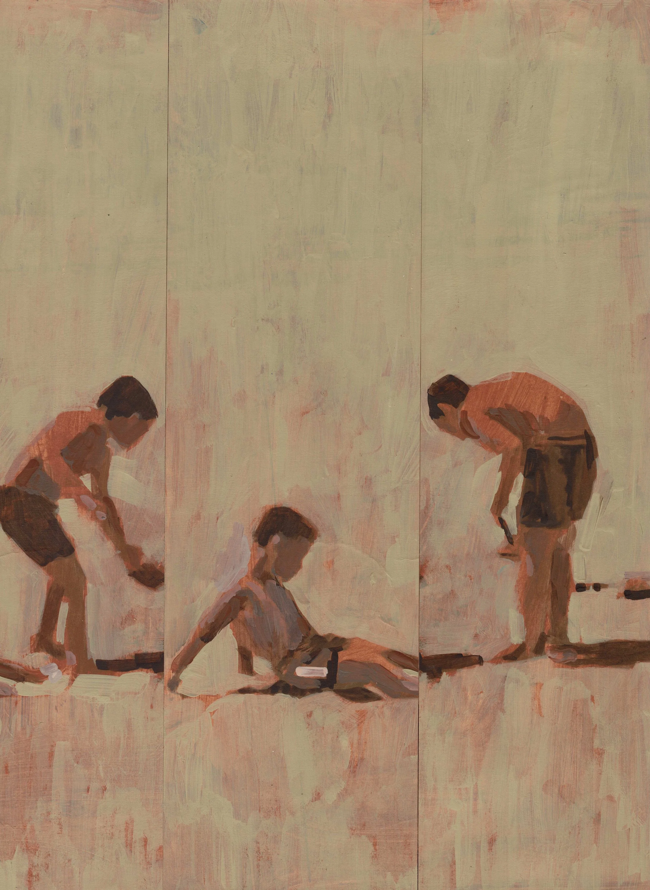 

Beach Play I — 2026
Collage, acrylics on faded photo, artist frame
40 x 30 cm