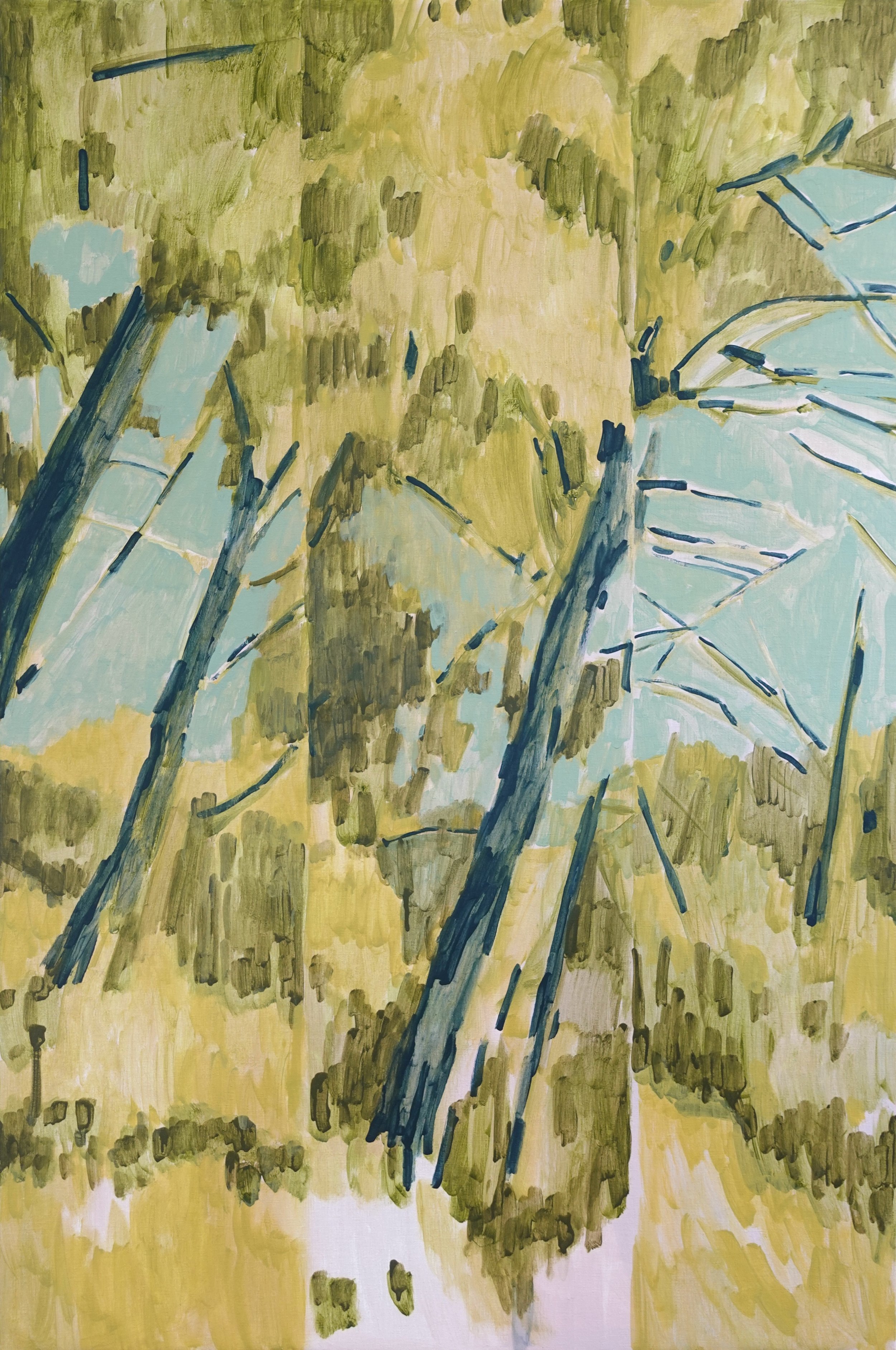 
Tilting Trees III — 2026  
Acrylics on linen
150 x 100 x 4 cm