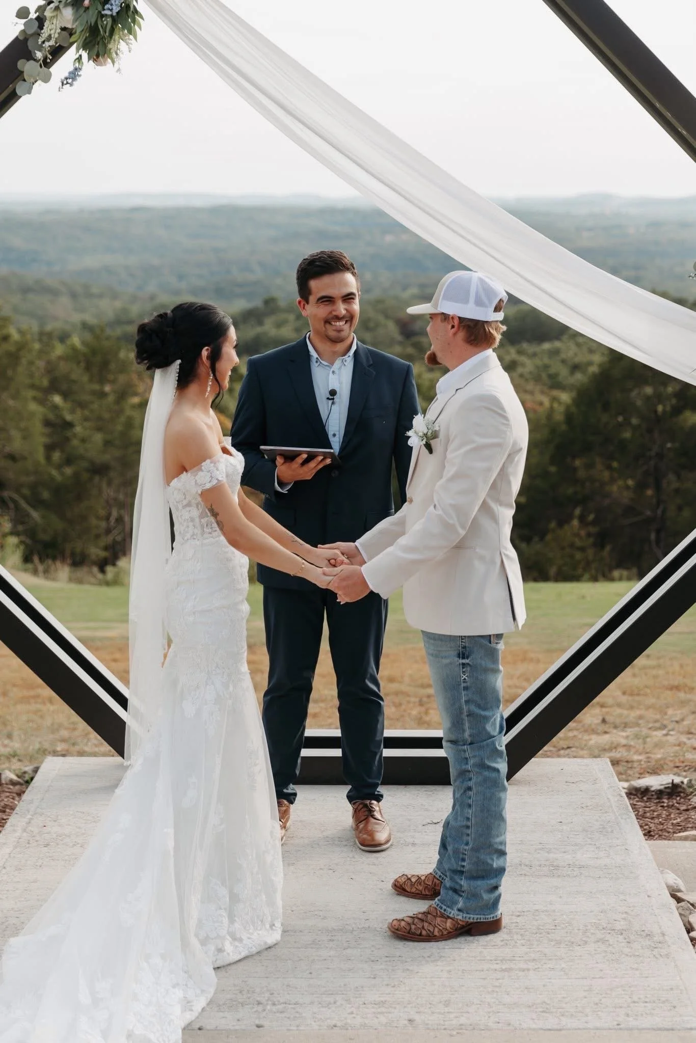 Blake officiating Trevor + Shay's wedding