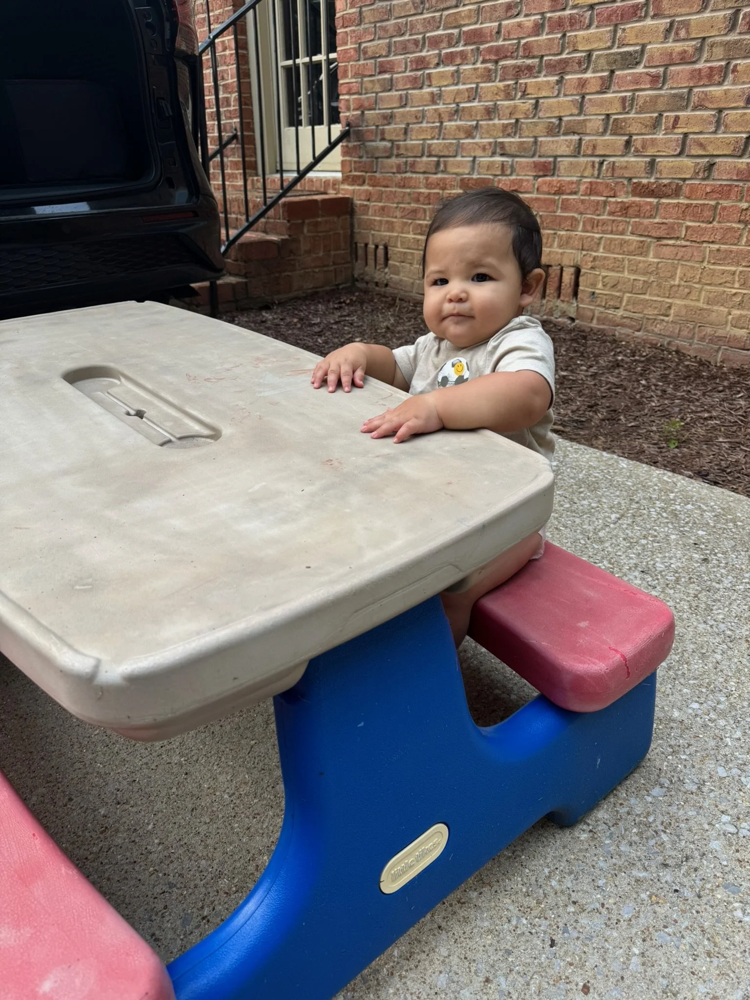 Sittin' at his new table (thank you Aunt Haley + Uncle Christian)