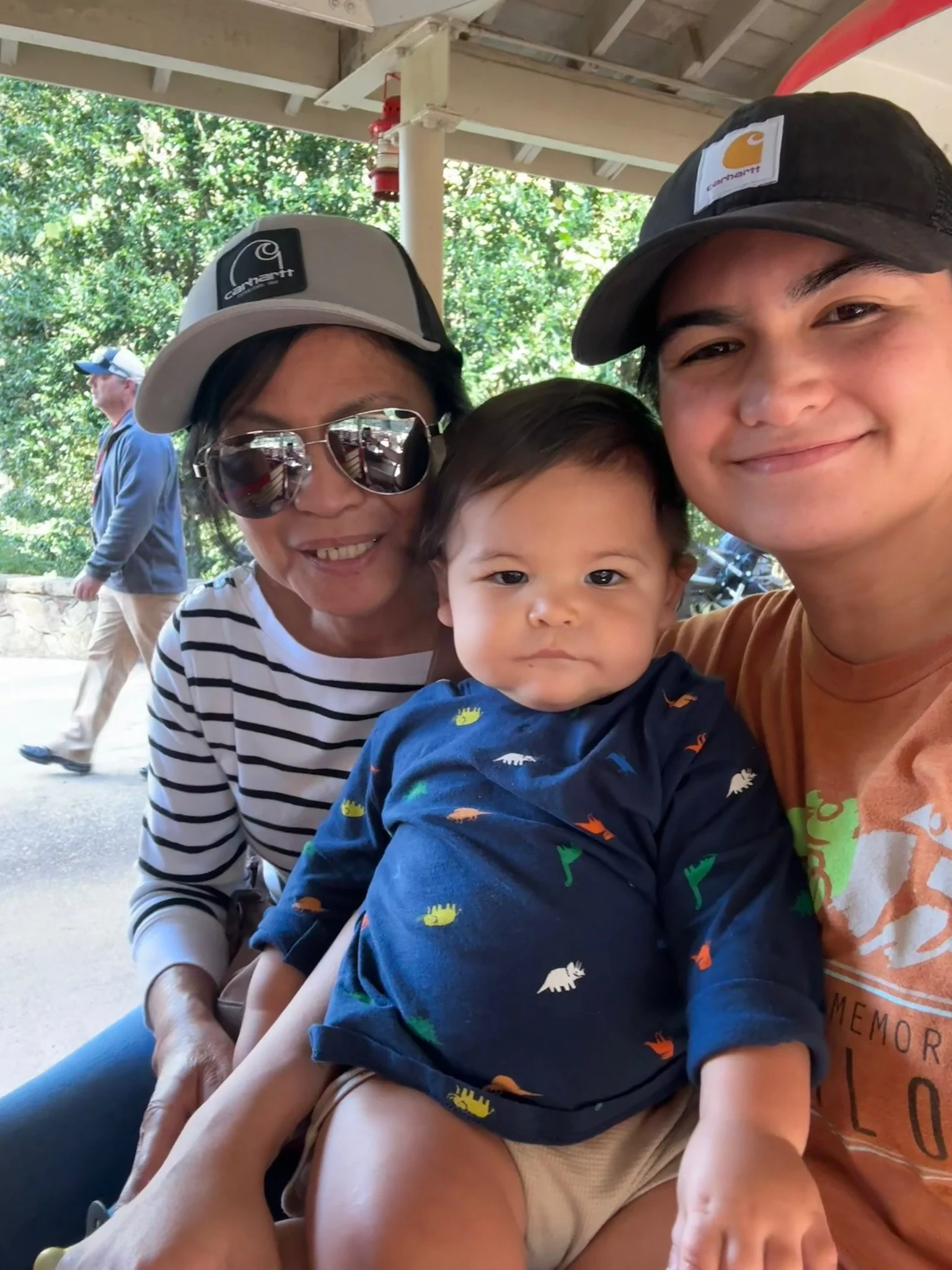 At the zoo, on the train