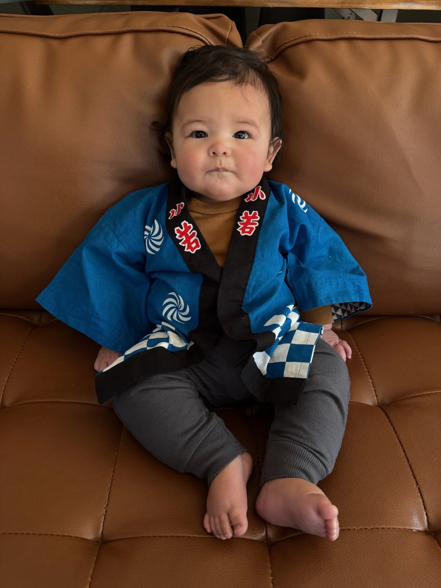In his Uncle's old yukata