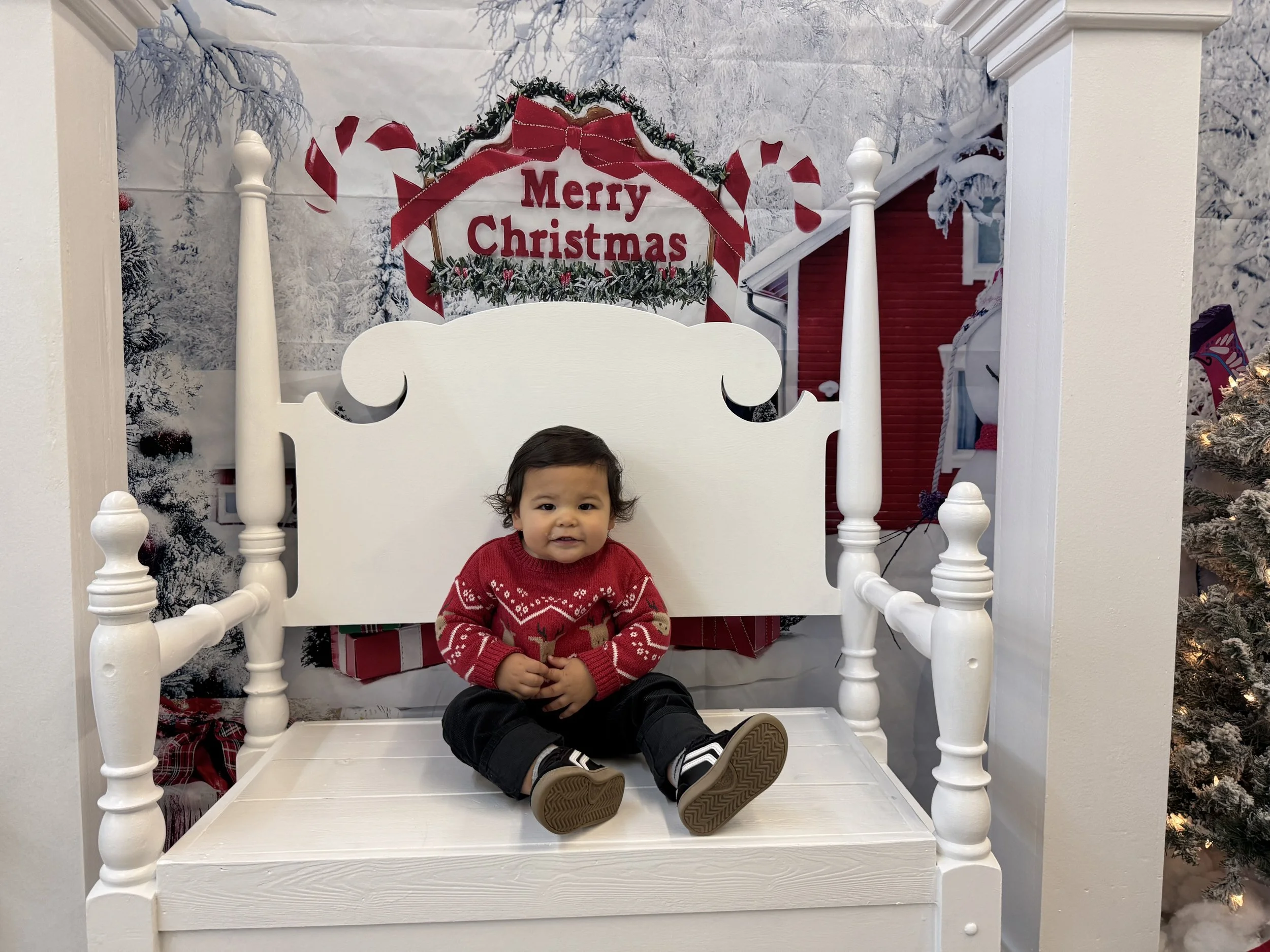 Kanoa on a Christmas bench