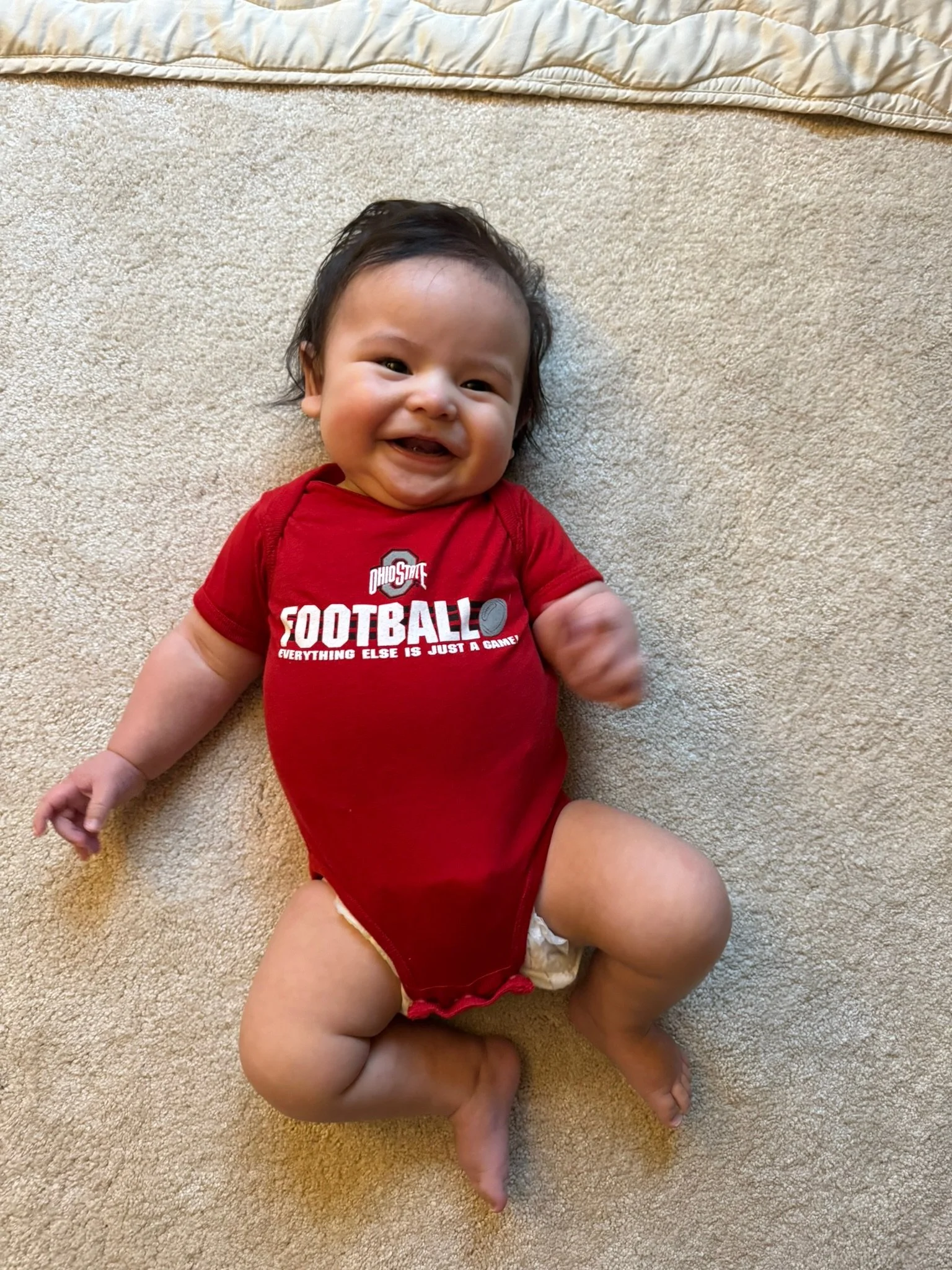 Ohio State wins the National Championship (he is an Arkansas fan though...)