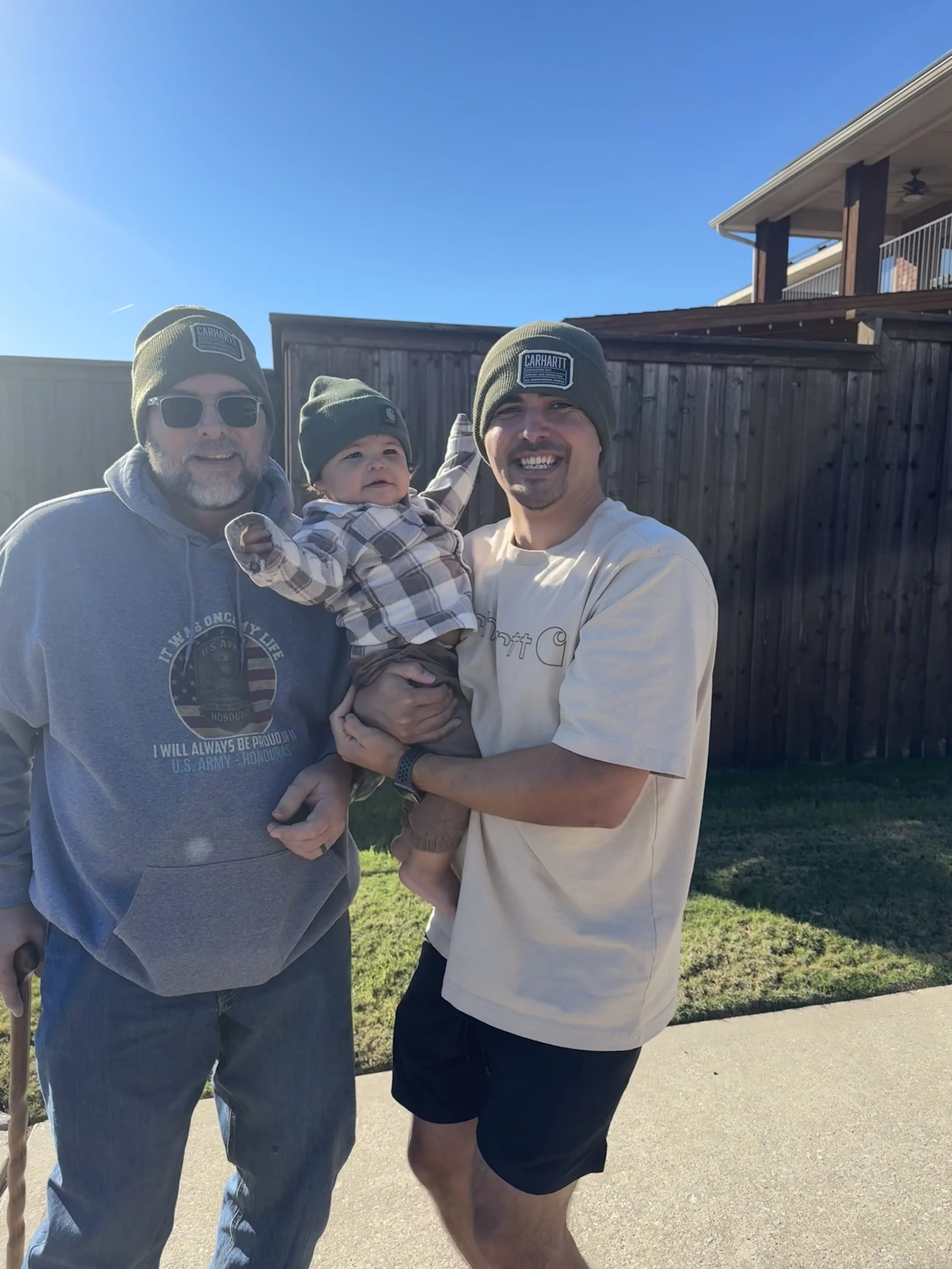 Beanies with dada and pop pop