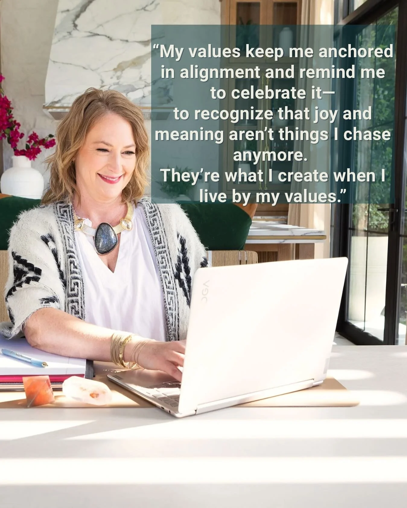 When I am taking action and setting goals that are aligned with my values, I am EXCITED to get to work. I feel peace, calm and JOY.

It did not happen overnight for me but finding this has helped me deeply. 

Do you need help creating alignment with 