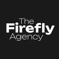 Logo for The Firefly Agency with white text on a black background.