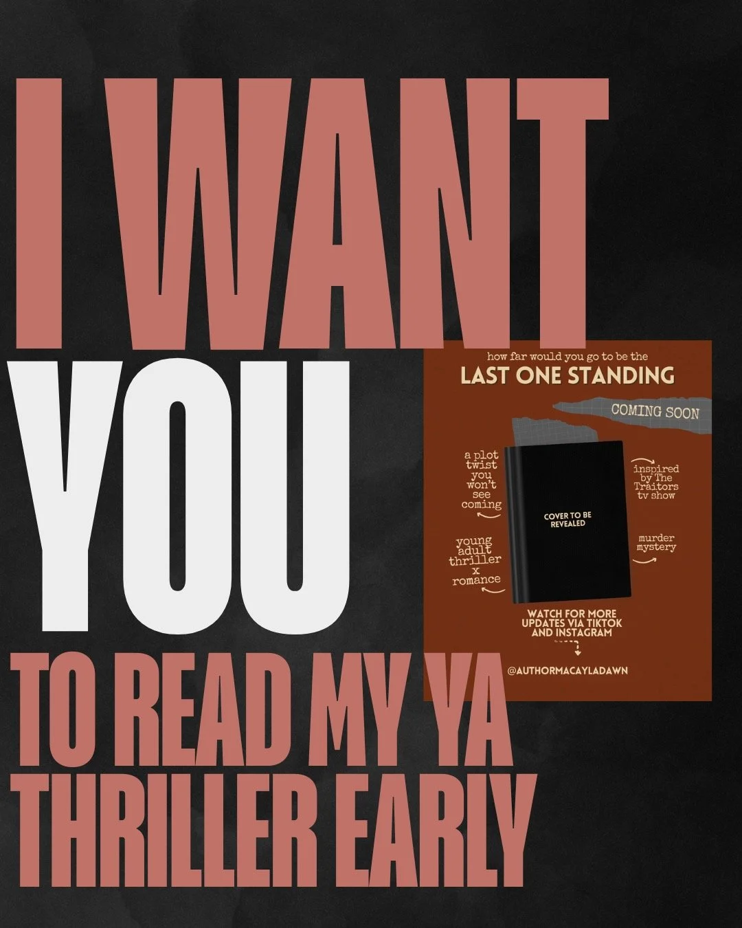 comment 'ARC' to get a dm with the application! if you love young adult thrillers by authors like karen mcmanus and holly jackson, unreliable narrators, secrets, the Traitors tv show, and murder mysteries with a hint of romance... THIS IS THE BOOK FO